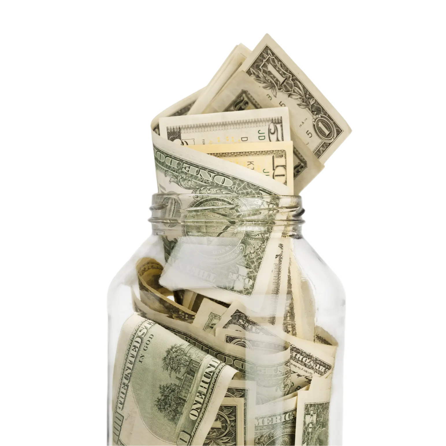 Mason Jar filled with Cash